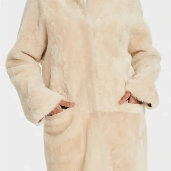 UGG Remy Reversible Shearling Coat 100% Genuine Lamb Shearling - Picture 4 of 15